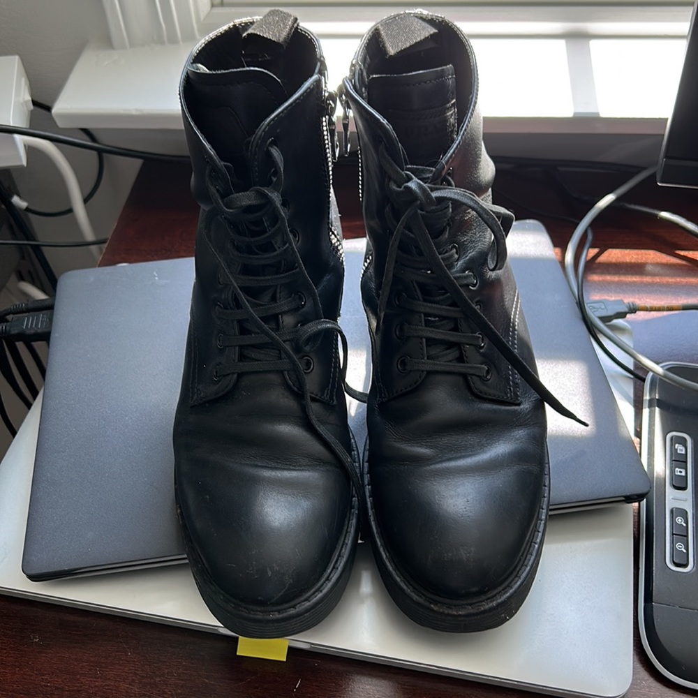 Prada Milano Black Leather Boots